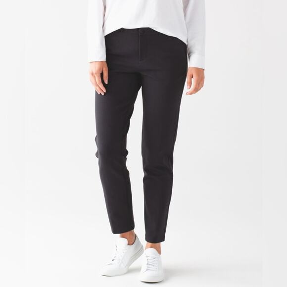 Lululemon City Trek Athleisure Office Casual Slim Trouser In Ponte Black Sz 2 - Picture 2 of 16